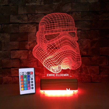 STAR WARS ASKER 3 BOYUTLU KİŞİYE ÖZEL LED LAMBA  - DEKORATİF LED LAMBA