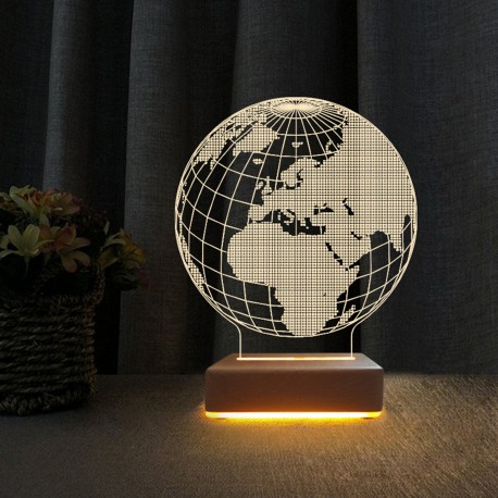 Dünya Tasarım 3d Led Lamba Masa Gece Lambası
