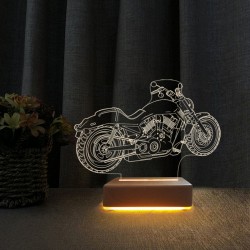 Harley Motor 3d Gece Lambası Doğum Günü Hediyesi Led Lamba