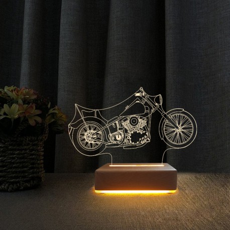 Harley Motor 3d Gece Lambası Doğum Günü Hediyesi Led Lamba