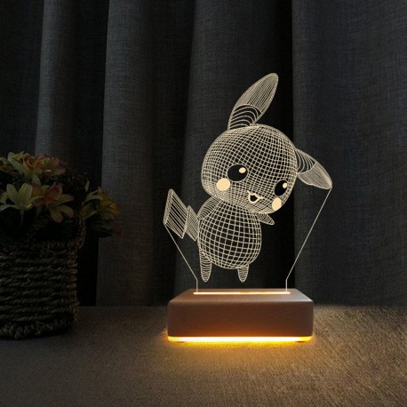Pikachu İyiki Doğdun Yazılı Masa Lambası Çocuk Odası Gece Lambası
