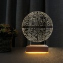 Ölüm Yıldızı Tasarım 3d Star wars Led Lamba Çocuk Odası Gece Lambası