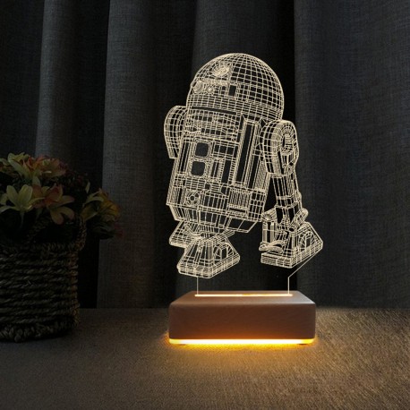 3d Star Wars R2 Robotu Led Lamba Çocuk Odası Gece Lambası