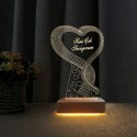 Sevgili Hediyesi Kalpli Gece Lambası Seni Seviyoum Yazılı Lamba