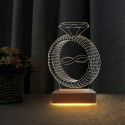 3d Masa Lambası Sevgiliye Hediye Teltaş Yüzük Tasarım  Gece Lambası