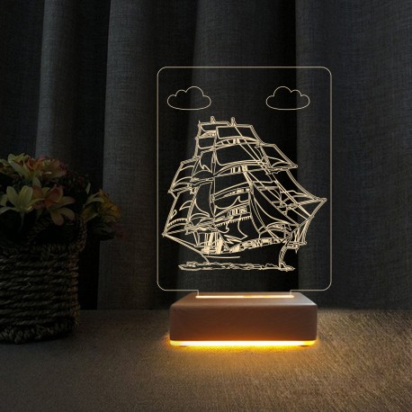 3d Dekoratif Masa Lambası Çocuk Odası Yunus Gece Lambası