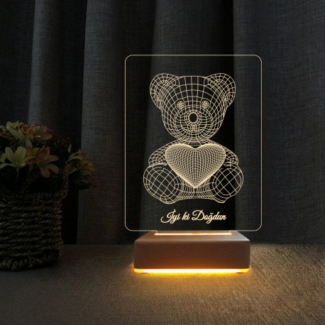 3d Dekoratif Masa Lambası Çocuk Odası Yunus Gece Lambası