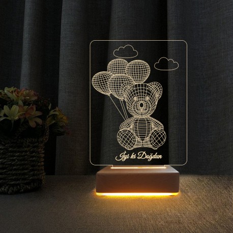 3d Dekoratif Masa Lambası Çocuk Odası Yunus Gece Lambası