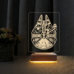 Star Wars Gemi Çocuk Odası Gece Lambası 3D Doğum Günü Hediye