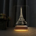Sevgili Hediyesi Eyfel Tasarım 3d Led Gece Lambası Aşk Lambası