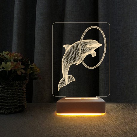 3d Dekoratif Masa Lambası Çocuk Odası Yunus Gece Lambası