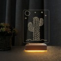 Çöl Kaktüsü Tasarım Led Gece Lambası Hediyelik Masa Lambası
