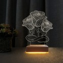 ÜÇ GÜLLÜ 3 BOYUTLU SEVGİLİYE ÖZEL LED LAMBA - DEKORATİF LED LAMBA